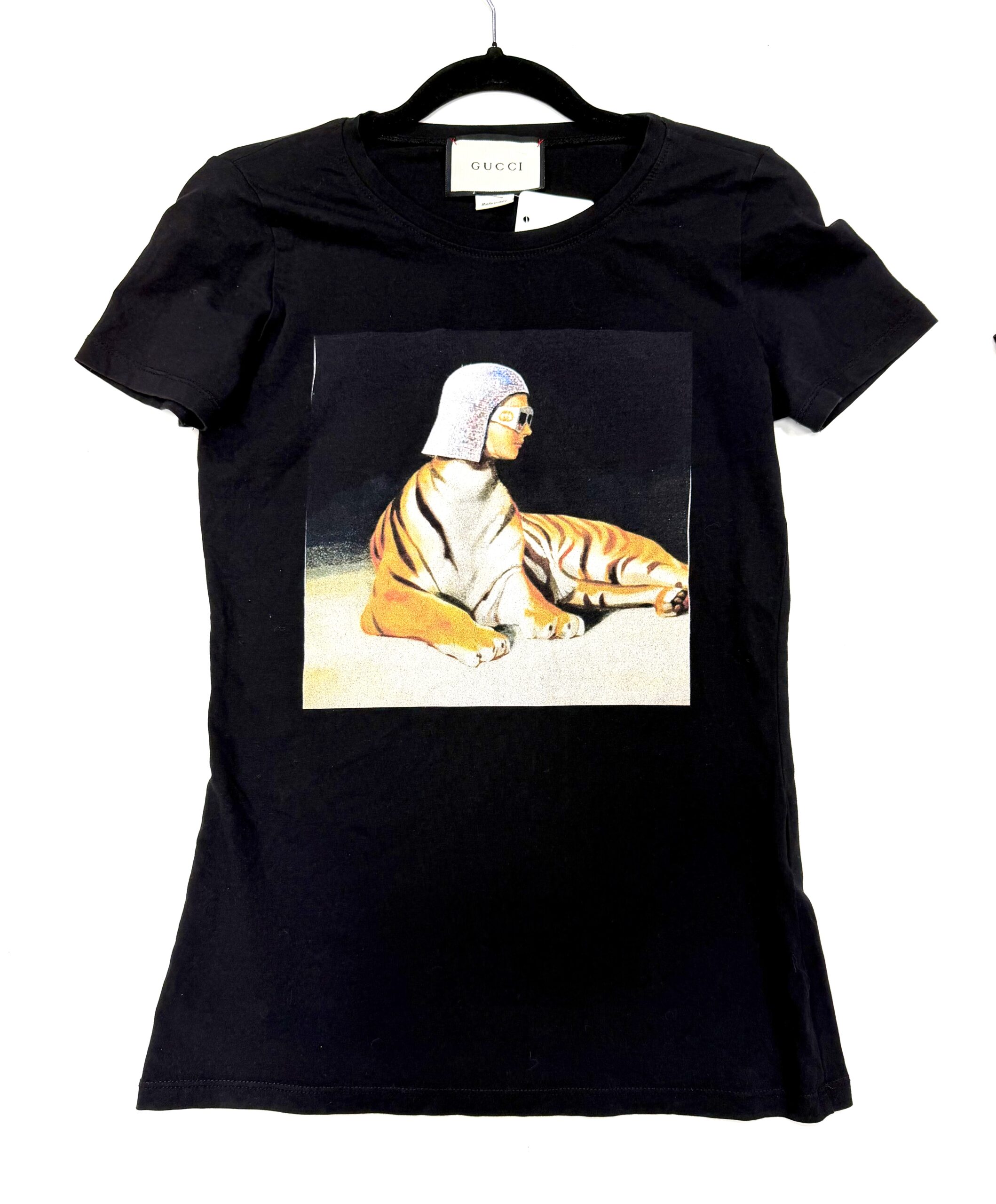 CAMISETA GUCCI NEGRA ESTAMPADA TALLA S