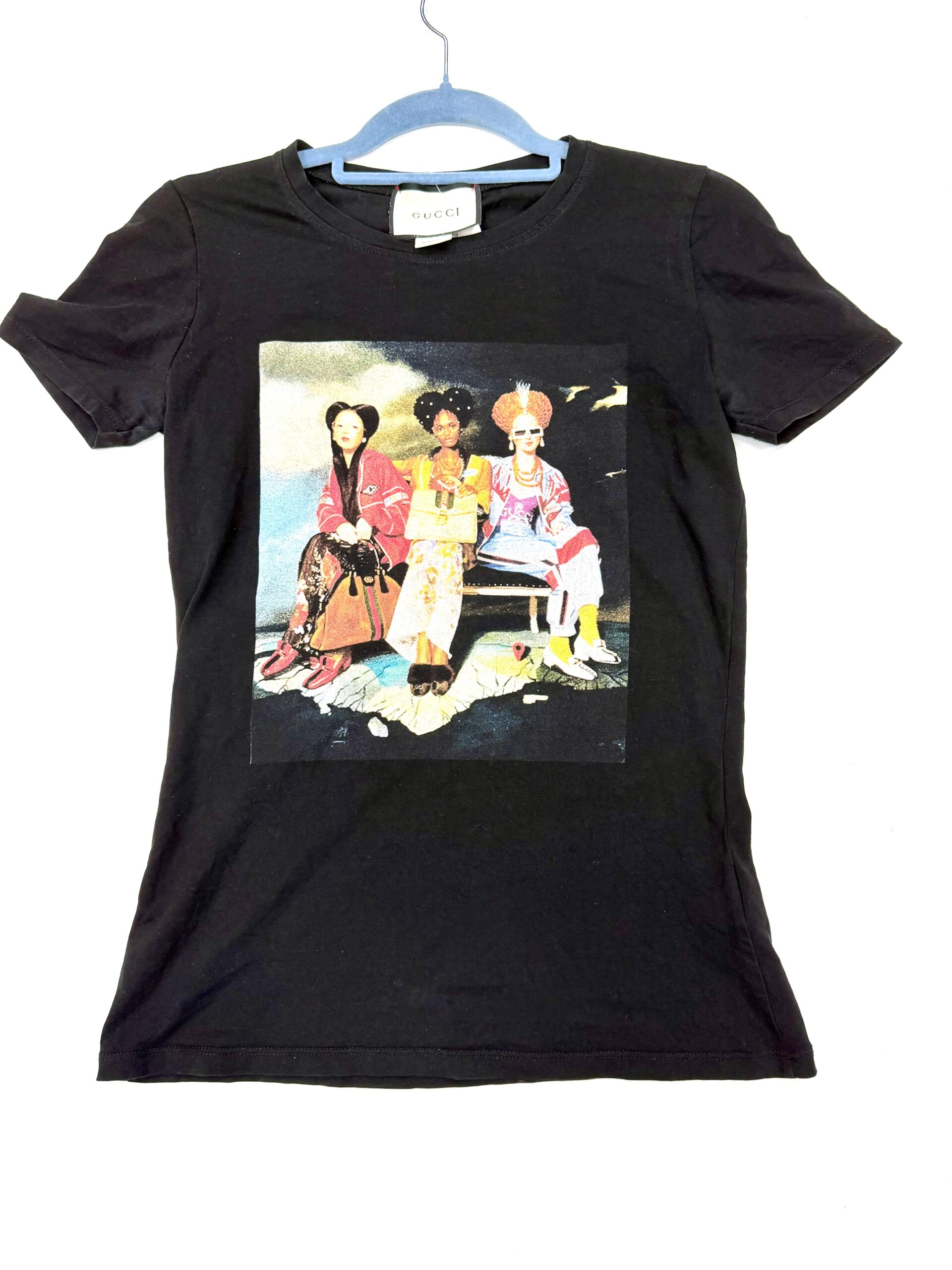 CAMISETA NEGRA GUCCI ESTAMPADO TALLA S